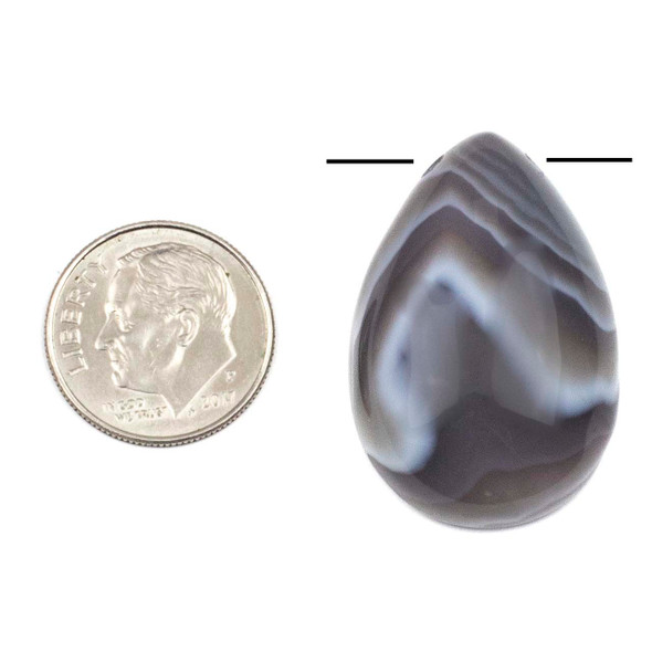 Botswana Agate 15x24-24x34mm Top Side Drilled Teardrop Pendant with a Flat Back - 1 per bag