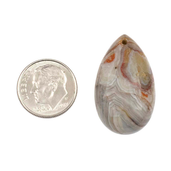 Laguna Lace Agate 18x30mm Top Front Drilled Teardrop Pendant with a Flat Back - 1 per bag