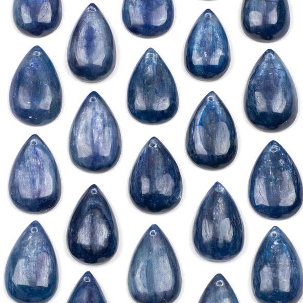 Kyanite approx. 16x26mm Top Front Drilled Teardrop Pendant with a Flat Back - 1 per bag