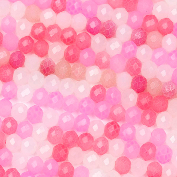 Crystal 4-5x6mm Mixed Strawberry Shortcake Faceted Rondelle Beads - Approx. 16 inch strand