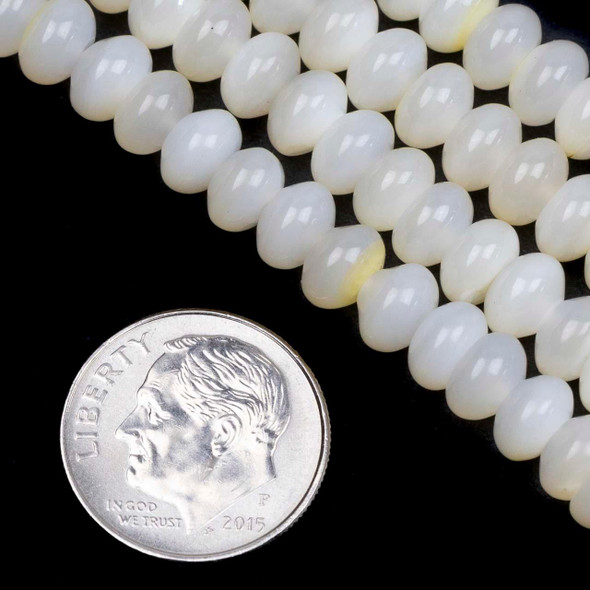 Cherry Tree Beads Mother of Pearl 4x6mm Cream Rondelle Beads - 16 inch strand 