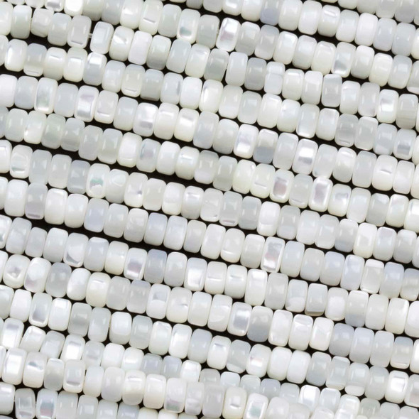 Cherry Tree Beads Mother of Pearl 2x4mm White Heishi Beads - 15.5 inch strand 