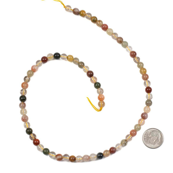 Cherry Tree Beads Rutilated Quartz 6mm Round Beads - 15.5 inch strand 