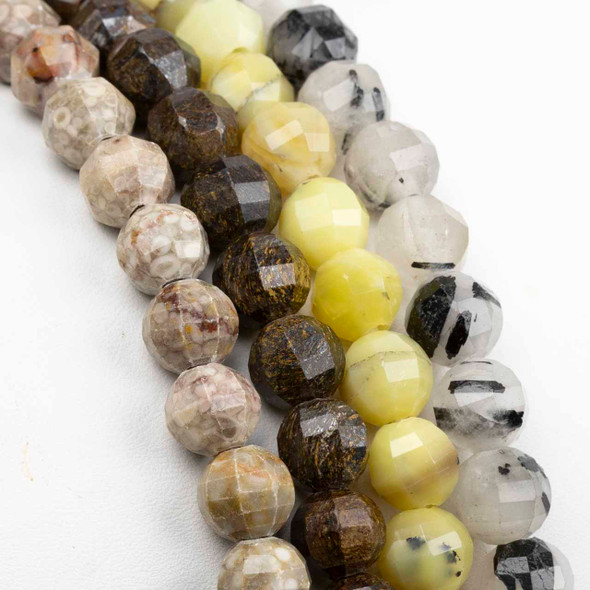 Large Hole Gemstone 10mm Faceted Lantern Beads with a 2.5mm Drilled Hole - approx. 8 inch strand