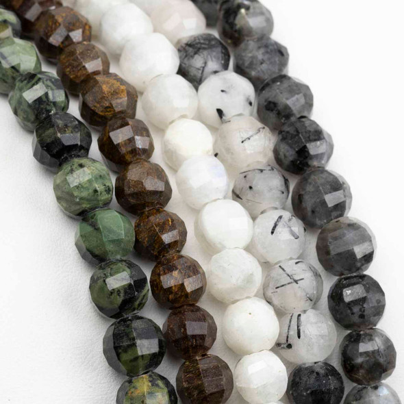 Large Hole Gemstone 8mm Faceted Lantern Beads with a 2.5mm Drilled Hole - approx. 8 inch strand