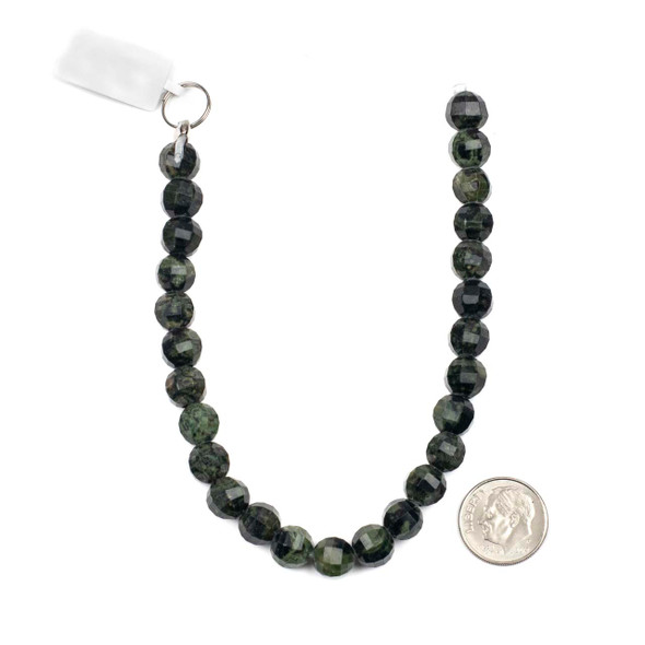 Large Hole Kambaba Jasper 8mm Faceted Lantern Beads with a 2.5mm Drilled Hole - approx. 8 inch strand