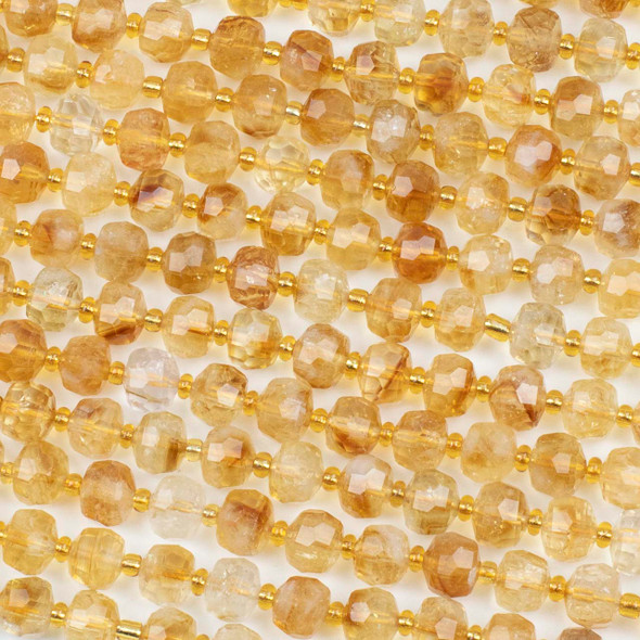 Citrine 7x8mm Faceted Rondelle Beads - 15 inch strand