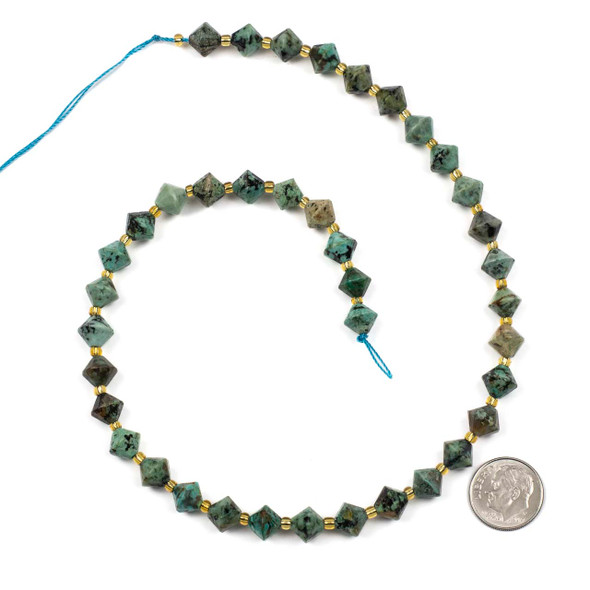 African Turquiose approx. 8mm Bicone Beads - 15 inch strand