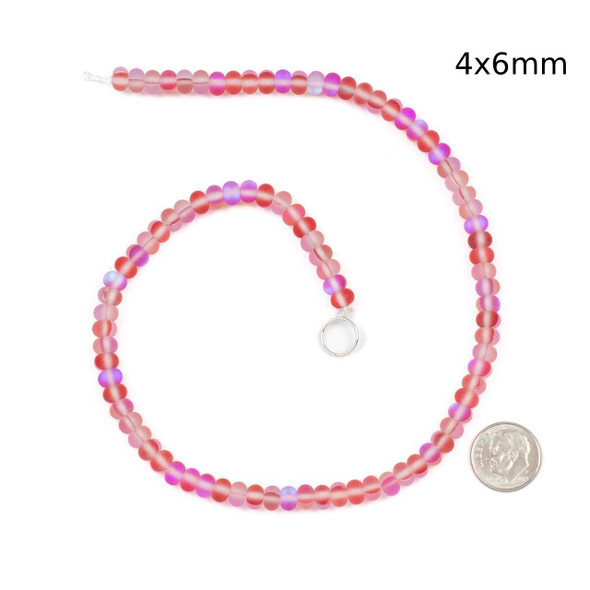 Cherry Tree Beads Matte Mermaid Glass Rondelle Beads - 15 inch strand 