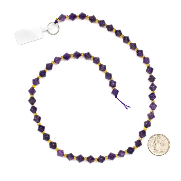 Amethyst 6-6.5mm Bicone Beads - 15 inch strand