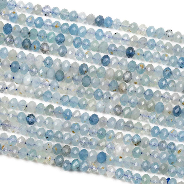 Cherry Tree Beads Aquamarine 4x5mm Faceted Rondelle Beads - 15 inch strand 