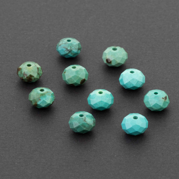 Cherry Tree Beads Dyed Turquoise Howlite 5x8mm Faceted Rondelle Beads