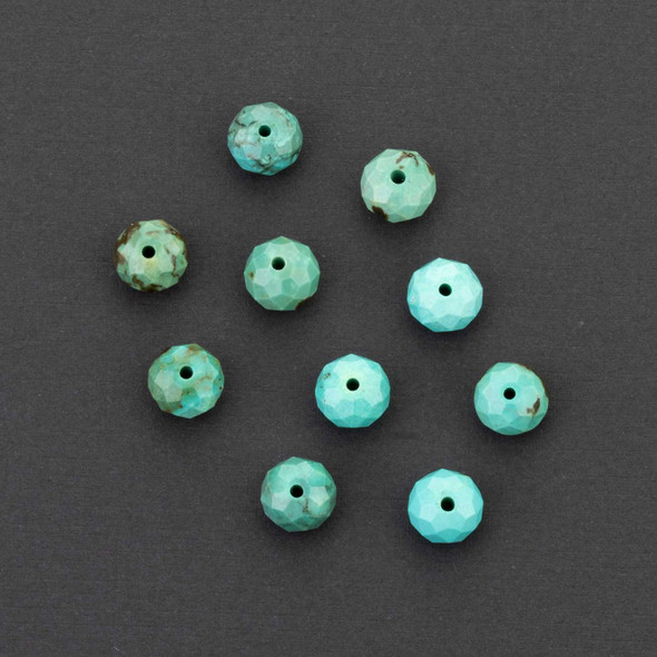 Cherry Tree Beads Dyed Turquoise Howlite 5x8mm Faceted Rondelle Beads