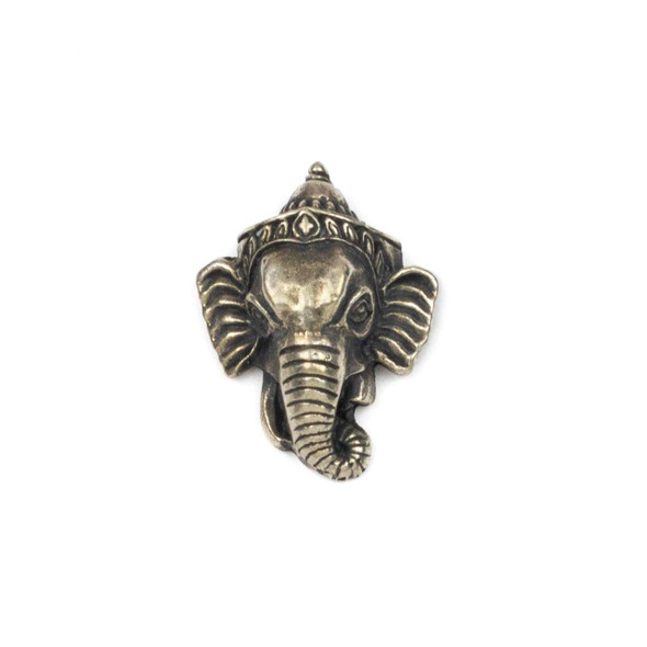 Silver Plated Brass 22x29mm Ganesh Pendant - 1 per bag