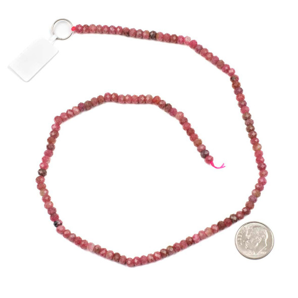 Cherry Tree Beads Rhodonite 3x4mm Faceted Rondelle Beads - 15 inch strand 