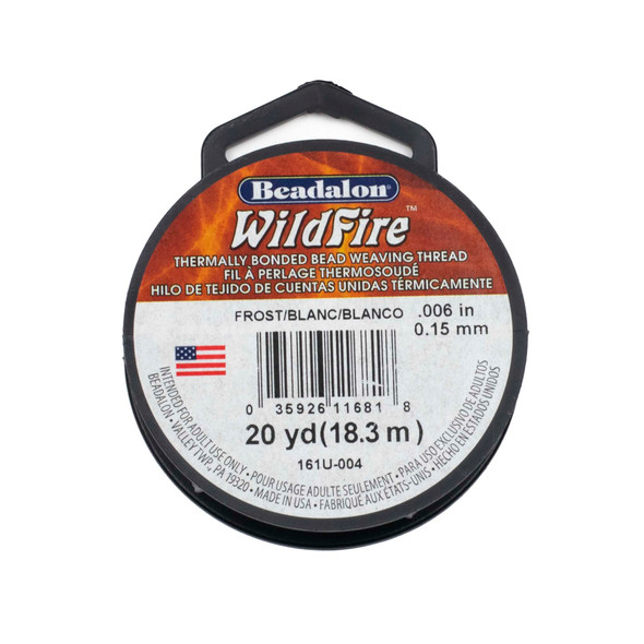 WildFire Bead Weaving Thread - .006, Frost, 20 yards