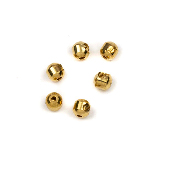 Gold Plated  4.5mm Scrimp Round Findings - 6 pieces