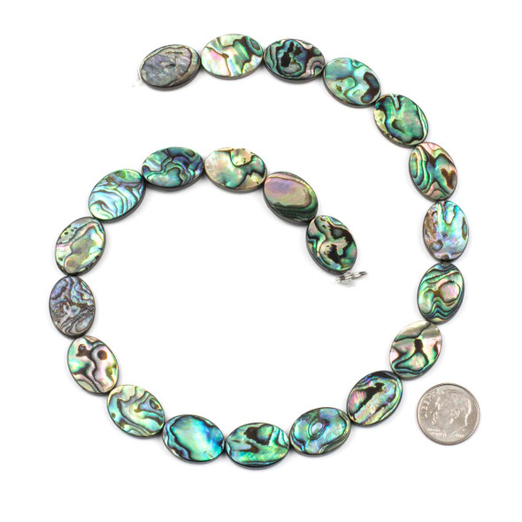 Abalone Paua Shell 13x18mm Oval Beads - 15.5 inch strand