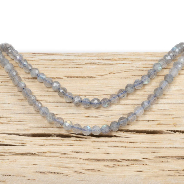 Cherry Tree Beads BOGO Blue Labradorite 3mm Faceted Round Beads - 15 inch strand 