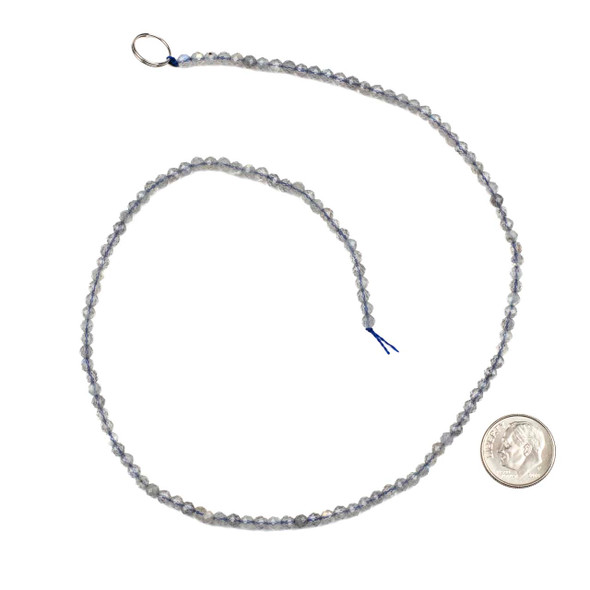 BOGO Blue Labradorite 3.5mm Faceted Round Beads - 15 inch strand