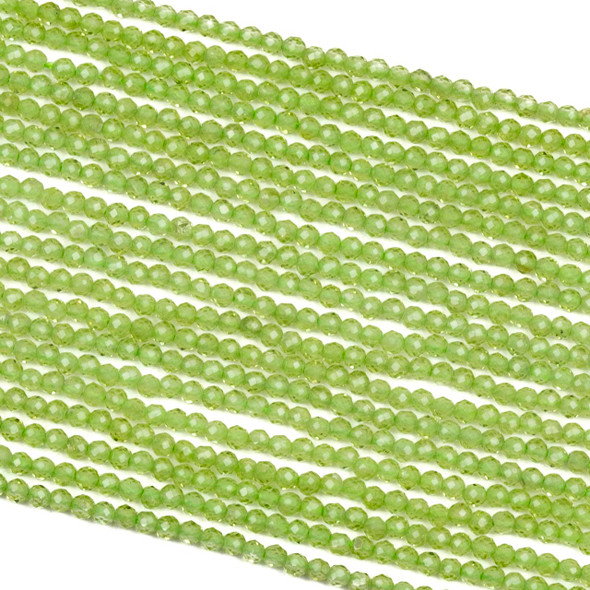 BOGO Peridot 2mm Faceted Round Beads - 15 inch strand