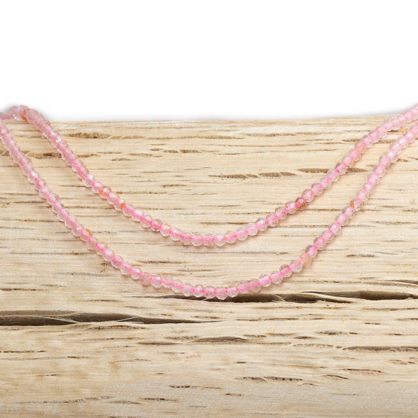 Cherry Tree Beads BOGO Strawberry Quartz 2mm Faceted Round Beads - 15 inch strand 