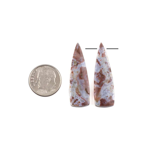 Cherry Tree Beads Red River Jasper 12x37mm Top Side Drilled Triangle Pendant Pair - 2 pieces 