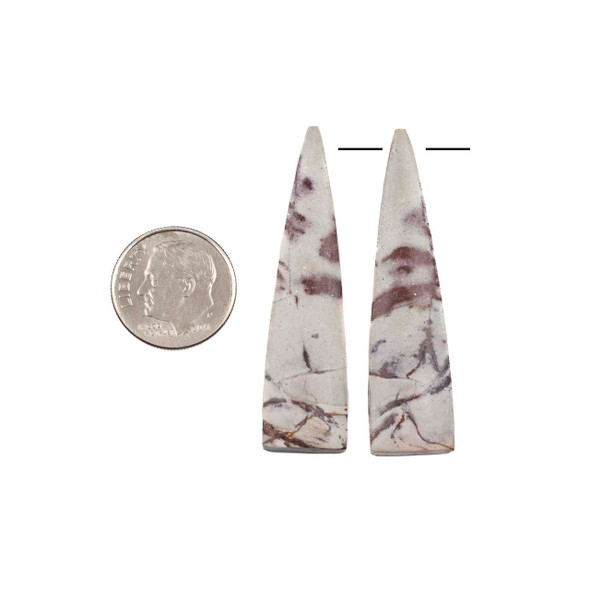 Retro Jasper 12x36mm Top Side Drilled Triangle Pendant Pair - 2 pieces