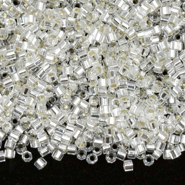 Miyuki 11/0 Silver Lined Crystal Hex Cut Delica Seed Beads - #DBC0041, 7.2 gram tube