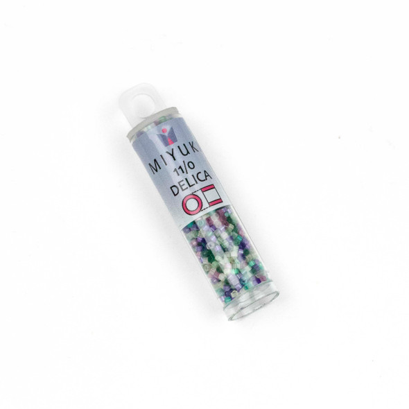 Miyuki 11/0 Satin Violets Mix Delica Seed Beads - #MIX9102, 7 gram tube