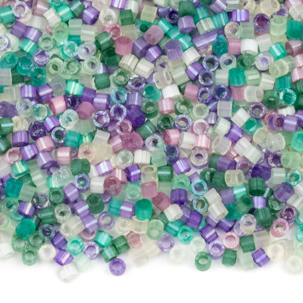 Miyuki 11/0 Satin Violets Mix Delica Seed Beads - #MIX9102, 7 gram tube