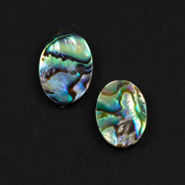 Abalone Paua Shell 13x18mm Oval Pendants - 2 per bag