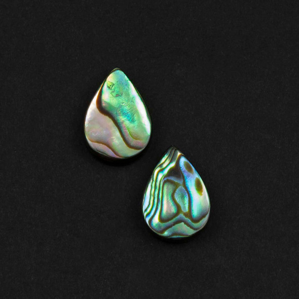 Abalone Paua Shell 10x14mm Top Drilled Teardrop Pendants - 2 per bag