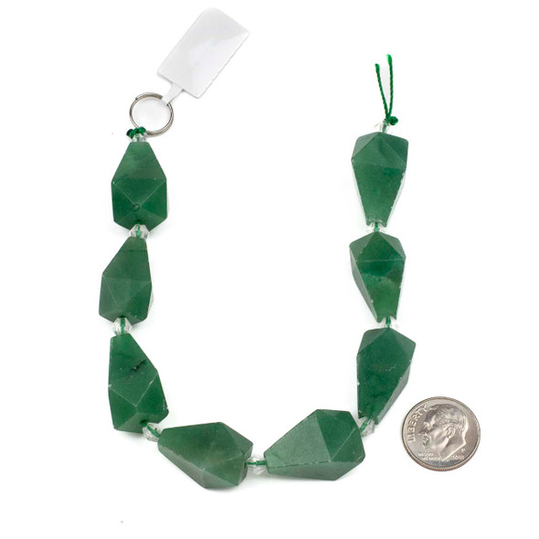Green Aventurine 16x20mm Faceted Teardrop Beads - 8 inch strand