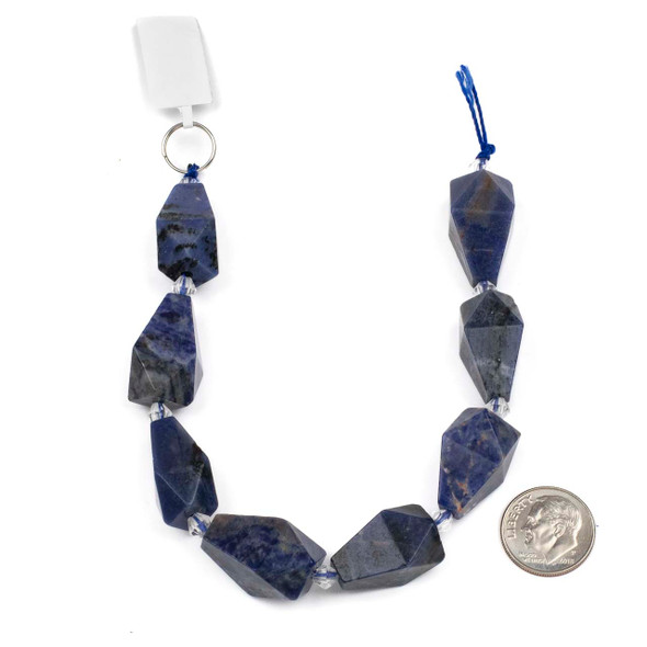 Sodalite 16x20mm Faceted Teardrop Beads - 8 inch strand