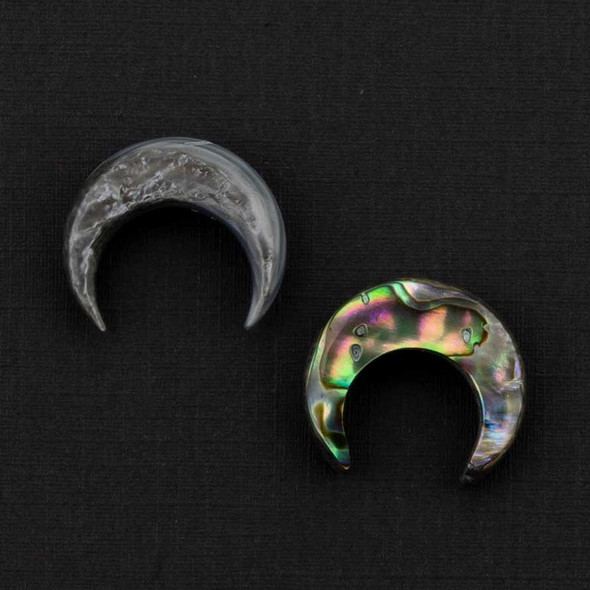 Cherry Tree Beads Shell 18x20mm Vertical Drilled Crescent Moon - 1 per bag 