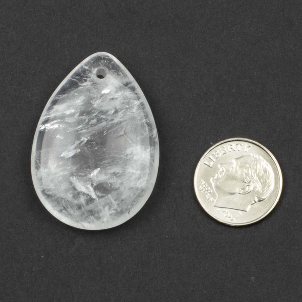 Quartz 25x35mm Top Front Drilled Teardrop Pendant  - 1 per bag