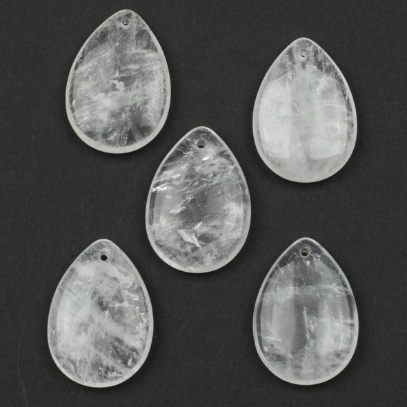 Quartz 25x35mm Top Front Drilled Teardrop Pendant  - 1 per bag