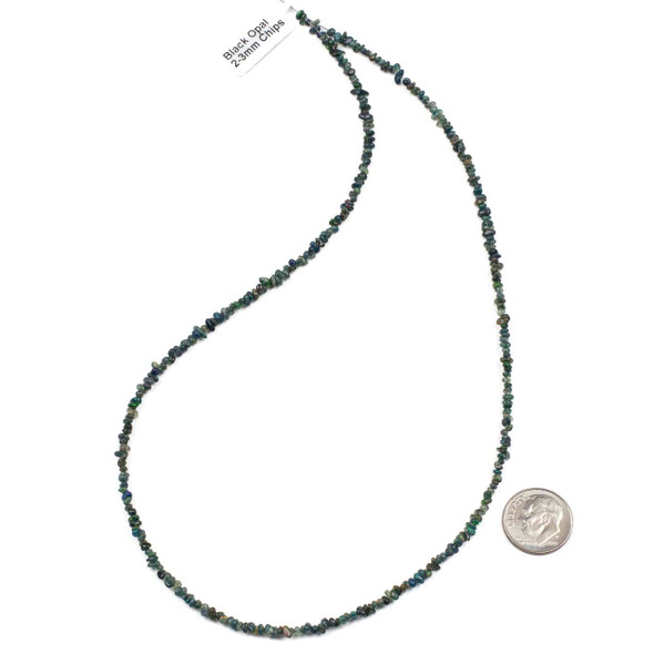 Black Opal 2-3mm Chip Beads - 16 inch strand