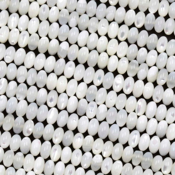 Cherry Tree Beads Mother of Pearl 3x5mm White Rondelle Beads - 15.5 inch strand 