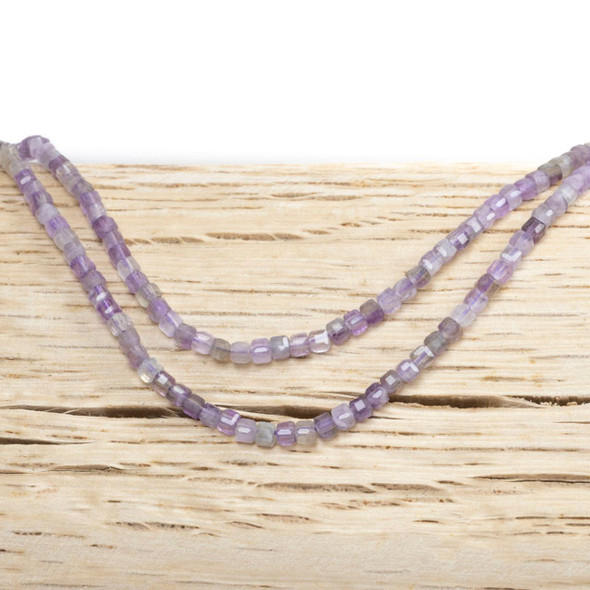 Cherry Tree Beads BOGO Amethyst 2x2mm Faceted Cube Beads - 15.5 inch strand 