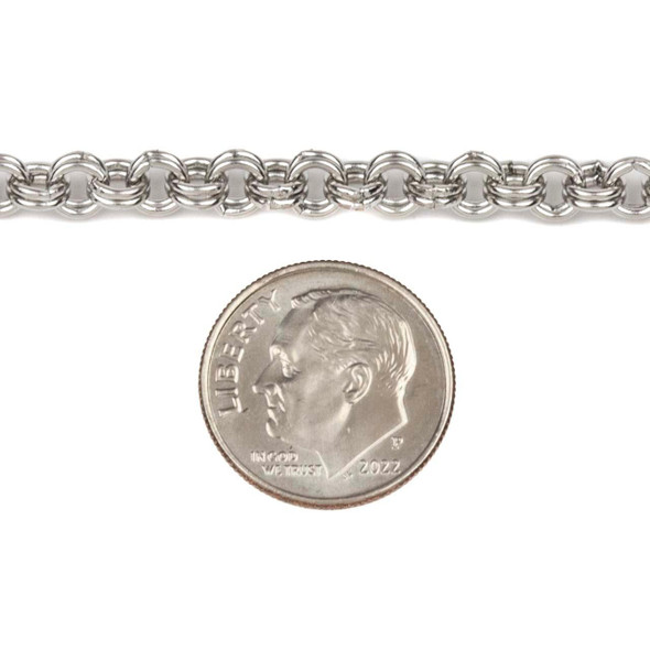 Cherry Tree Beads Silver 304 Stainless Steel 4.5mm Doubled Cable Chain - 2 meters 
