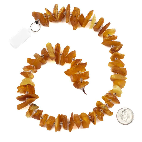 Cherry Tree Beads Unpolished Light Amber approx. 4-9x12-18mm Nugget Beads - 15 inch strand 