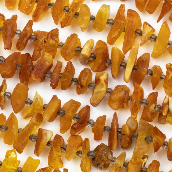 Cherry Tree Beads Unpolished Light Amber approx. 4-9x12-18mm Nugget Beads - 15 inch strand 