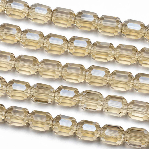 Crystal 6x7mm Sand Faceted Tube Beads - 8 inch strand