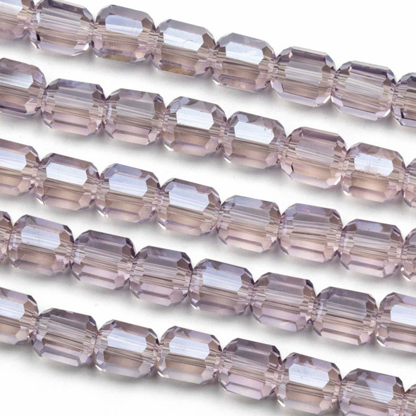 Crystal 6x7mm Alexandrite Purple Faceted Tube Beads - 8 inch strand