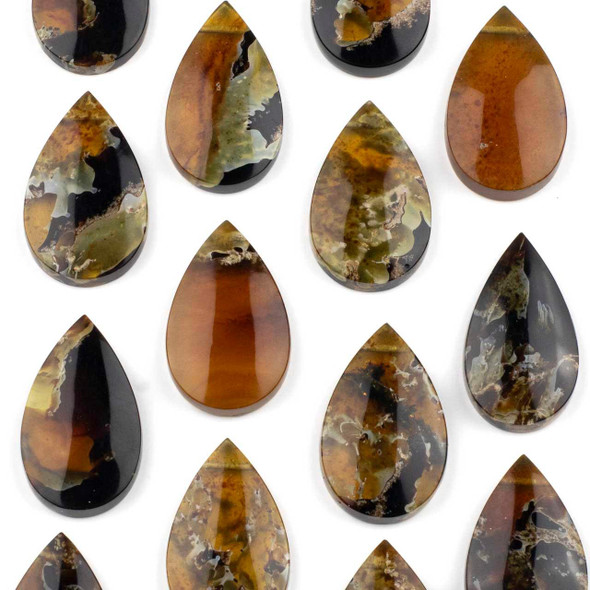 Cherry Tree Beads Amber approx. 22x35mm Top Side Drilled Teardrop Pendant - 1 piece 