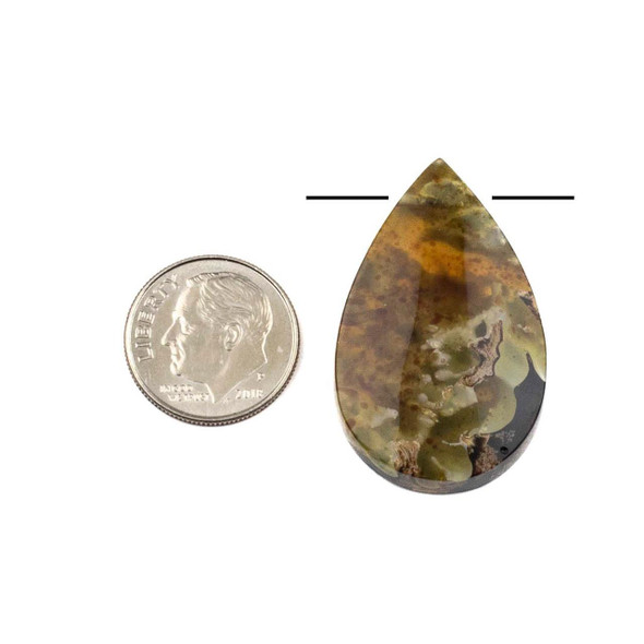 Cherry Tree Beads Amber approx. 22x35mm Top Side Drilled Teardrop Pendant - 1 piece 