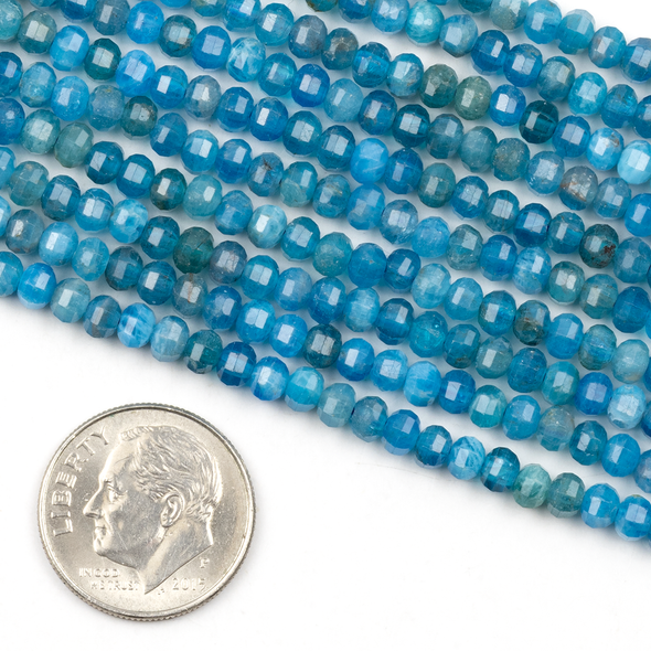 Cherry Tree Beads Apatite 3x4.7mm Faceted Pumpkin Beads - 15 inch strand