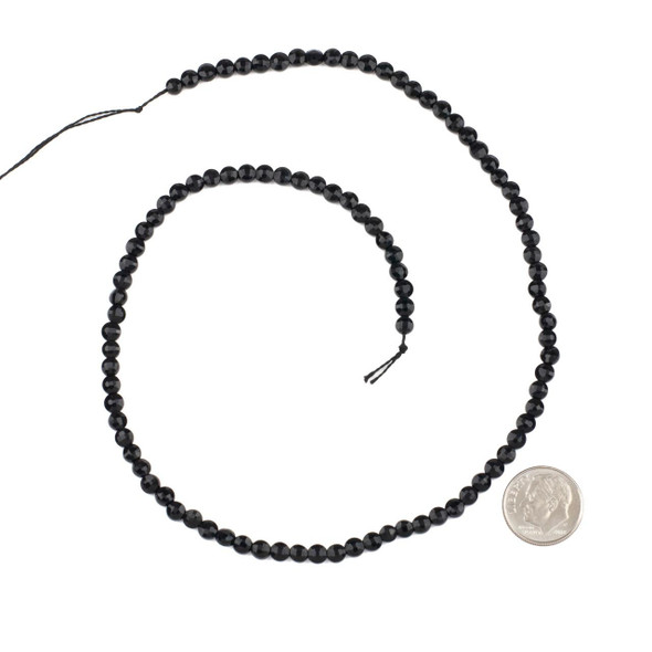 Cherry Tree Beads Black Onyx 4.5mm Faceted Puff Coin Beads - 15 inch strand 